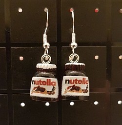 Ohrringe silberfarben Nutellaglas