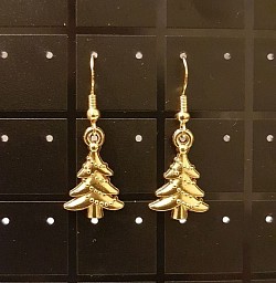 Ohrringe goldfarben Tannenbaum/Lichtetkette